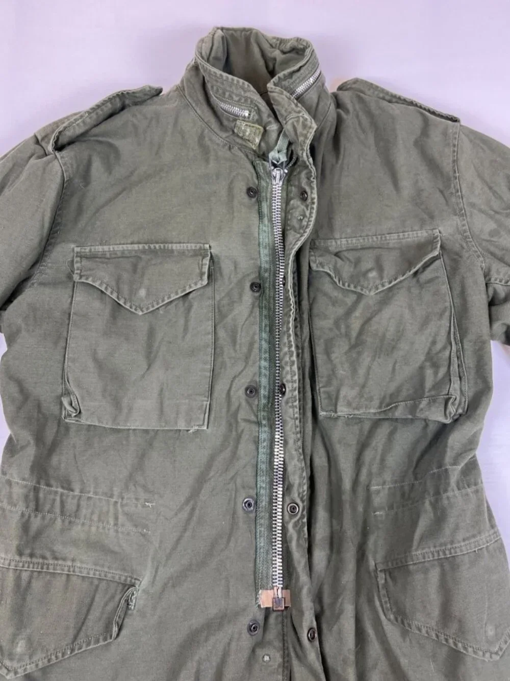 Vintage US Army M-65 Field Jacket S-Regular OG-107 Cold Weather Coat 1967 - Picture 9 of 16